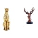 thumbnail image 1 of Figura de con ciervo dorado, escultura decorativa de resina para centro de mesa, decoración de oficina, hogar y mesita de noche., 1 of 8