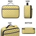 thumbnail image 3 of Yellow and White Checkered Pattern Insulated Lunch Bag Teens,Bento School Lunch Bag for Teens for Work,Picnic or Travel 10.6x7.7x4.3 Inches,12 Can Capacity, 3 of 6