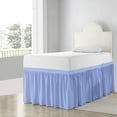 thumbnail image 2 of College Dorm Bedskirt, 32 Inch Drop 100% Microfiber Lightweight Ruffled, Twin-XL Size (39" x 80") Elastic Bed Skirt - Light Blue Solid, 2 of 7