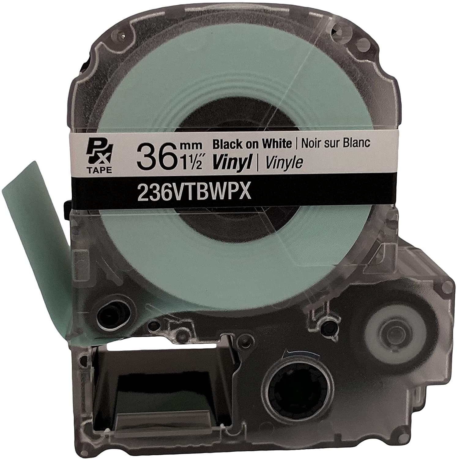 LABELWORKS 224VTBWPX Tape Cartridge Black on White Flexible and Durable Vinyl Industrial Label