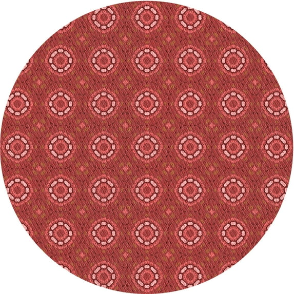 Ahgly Company Indoor Square Patterned Shocking Orange Area Rugs, 3' Square