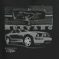 thumbnail image 2 of Wild Bobby, Distressed Ford Mustang Front Grill, Cars and Trucks, Front and Back Unisex Crewneck Graphic Sweatshirt, Black, Small, 2 of 4
