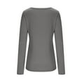 thumbnail image 5 of Posijego Women's Going out T-Shirt with Thumbhole Ribbed Long Sleeve Button V Neck Plain Basic Tee Tight Shirts, 5 of 9