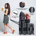 thumbnail image 3 of TACH V3 Lightweight 3pc Hardside Luggage Suitcase Set w/Charge Ports, Gray, 3 of 12