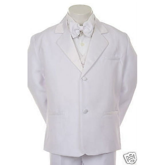 K15 NEW BOY WEDDING  COMMUNION BAPTISM FORMAL TUXEDO SUIT WHITE S M L XL 2T-20