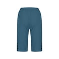 thumbnail image 5 of Diufon Linen Capri Pants for Women Summer Straight Leg Loose Beach Capris with Pockets Knee Length Cotton Shorts, 5 of 6