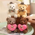 thumbnail image 5 of Soft Bear Plush with Hat and Bow Tie, Cuddly Stuffed Animal for Home Decor, Huggable Bear Toy for Birthdays and Special Occasions, Decorative Figurine, 5 of 5