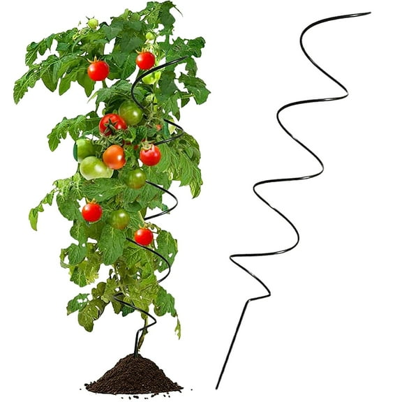 Clearance! Denhf 1Pc Plant Support Stakes, Windproof Tomato Twist Stake, Climbing Frame for Plants, Plant Supports Frame for Tomato Rose Vine, Tomato Spiral Stakes, Spiral Trellis, 16.9 Inch, Black