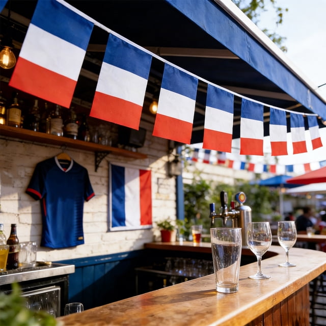 Hogar y cocina, Decoración del hogar, decoración, Banderines para ver partidos de fútbol de Francia, fiestas temáticas para aficionados, ambientación de bar con 20 banderas de 14 x 21 cm, banderines
