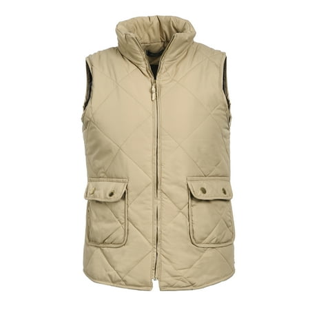 Women Stand Collar Warm Padded Zip Closure Side Pockets Gilet Quilted Puffer Vest