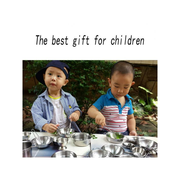 16/25/32Pcs Stainless Steel Miniature Cooking Set Simulation Tableware  Pretend Mini Children Kitchen Toys for Kids Boy Gift