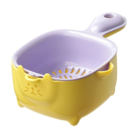 BiFandian Small Fruit Colander, Fruit Rinser Strainer Container, Dual-Layer Vegetable Cutting and Draining Basket, Strainer Fruit Basket for Mini Berry, Tomato, Grape