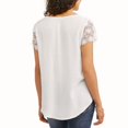 thumbnail image 2 of Concepts T-Shirt Women's Size L White Lace Sleeve Swiss Dot, 2 of 3