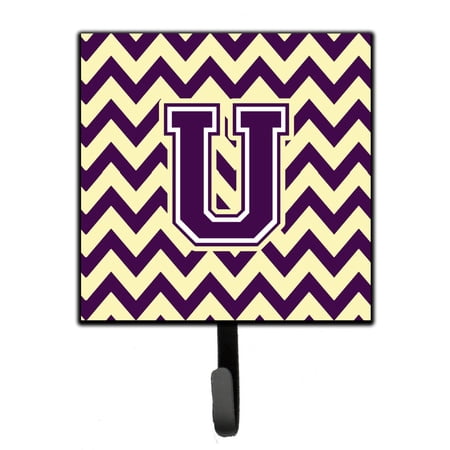 Letter U Chevron Purple and Gold Leash or Key Holder