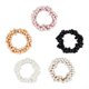 thumbnail image 1 of 5 bandas elásticas de fibra para el cabello en 5 colores, con perlas de imitación, para el cabello, para coleteros, accesorios de moda., 1 of 7