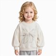 thumbnail image 3 of TOWED22 Little Girls Sweatshirt Cute Toddler Crewneck Long Sleeve Bow Pullover Tops Shirts,3-4Y, 3 of 9