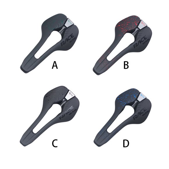 Selle de Vélo RACEWORK PU Extérieur Creuse Respirante pour Vélo de Course, Vélo de Montagne, Siège de Cyclisme, Coussin de Réparation de Vélo, Remplacement de Rechange Noir