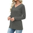thumbnail image 3 of UQJfacai Sweaters for Women Ribbed Knit Long Sleeve Tunic Tops Fall Clothes V Neck Button Down Winter Shirts, 3 of 8