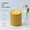 thumbnail image 6 of 60 Pcs Mini Dessert Plates, Artrylin 3.5 Inch Cupcake Plates, Disposable Small Cupcake Trays with Scalloped Rim for Appetizer, Pastry Display, Wedding & Party Supplies, Gold, 6 of 7