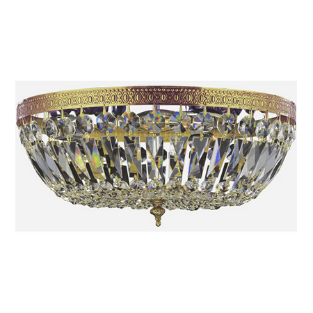

Flush Mounts 3 Light With Olde Brass Clear Swarovski Strass Lead Crystal 16 inch 180 Watts - World of Lighting
