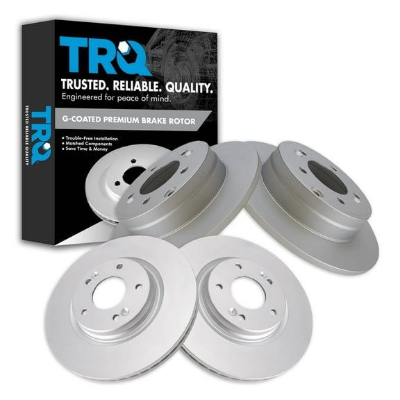 TRQ Front and Rear Brake Rotors Set Premium G-Coated Fits Select 2015-2019 Hyundai Sonata 2016-2019 Kia Optima
