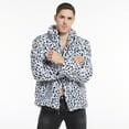thumbnail image 4 of Brilliant Winter Jackets for Men Clearance Men Leopard Winter Warm Lightweight Outdoor Woolen Faux-Fur' Coat Collar OverCoat White XXL, 4 of 9