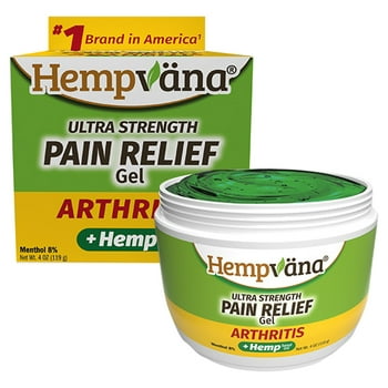 Hempvana  Pain  Gel, Formulated to Target and Relieve Pain Fast, with Glucosamine and Chondroitin, 4 Oz Jar