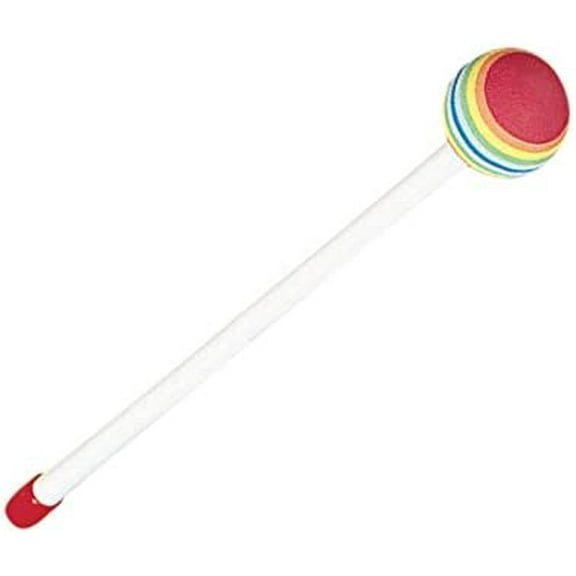 Remo Lollipop Drum Mallet with Rainbow Color Tips (L10in; White; Single)