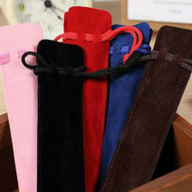 Outus 50 Pieces Pen Pouch Velvet Drawstring Pen Bag Velvet Case Pencil Bag for Pen and Pencil (Multicolor)