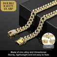 thumbnail image 3 of Creative Dog Chain Diamond Cuban Collar Walking Metal Chain Collar with Design Secure Buckle, Pet Cuban Collar Jewelry Accessories for Small Medium Large Dogs Cats, Rose Gold, 18 Inch, 3 of 5