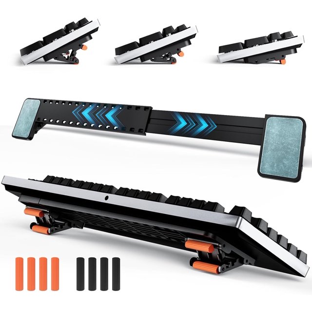 UTAH-Computer Support de Clavier, Rehausseur de Clavier Réglable pour Claviers à Dos Plat Uniquement et Support Rétractable pour Clavier Magique Apple, Accessoire de Bureau Ergonomique (Noir)