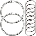 thumbnail image 1 of IFANLANDOR 10Pcs Binder Rings Small Silver Nickel-Plated Steel Document Classification Items, 1 of 7
