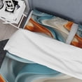 thumbnail image 4 of Designart "Fractal Curves in Motion Blue and Orange III" Abstract Fractal Bedding Covert Set - Abstract Blue Modern Bed Set With 2 Shams, 4 of 6