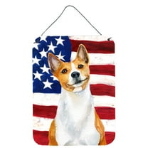 Carolines Treasures BB9692DS1216 Basenji Patriotic Wall or Door Hanging Prints 12WX16H multicolor