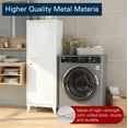 thumbnail image 5 of Metal Locker Storage Cabinet Locking Storage Cabinet with Door and Removable Shelves Narrow Storage Cabinet for Kitchen Pantry Bathroom (White), 5 of 18