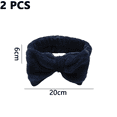thumbnail image 2 of Diademas de belleza para mujer, extra suaves y ultra absorbentes, cómodas para lavar maquillaje, ducha, cuidado de la piel facial, spa, banda gruesa para el cabello para niñas, azul marino, 2 of 5