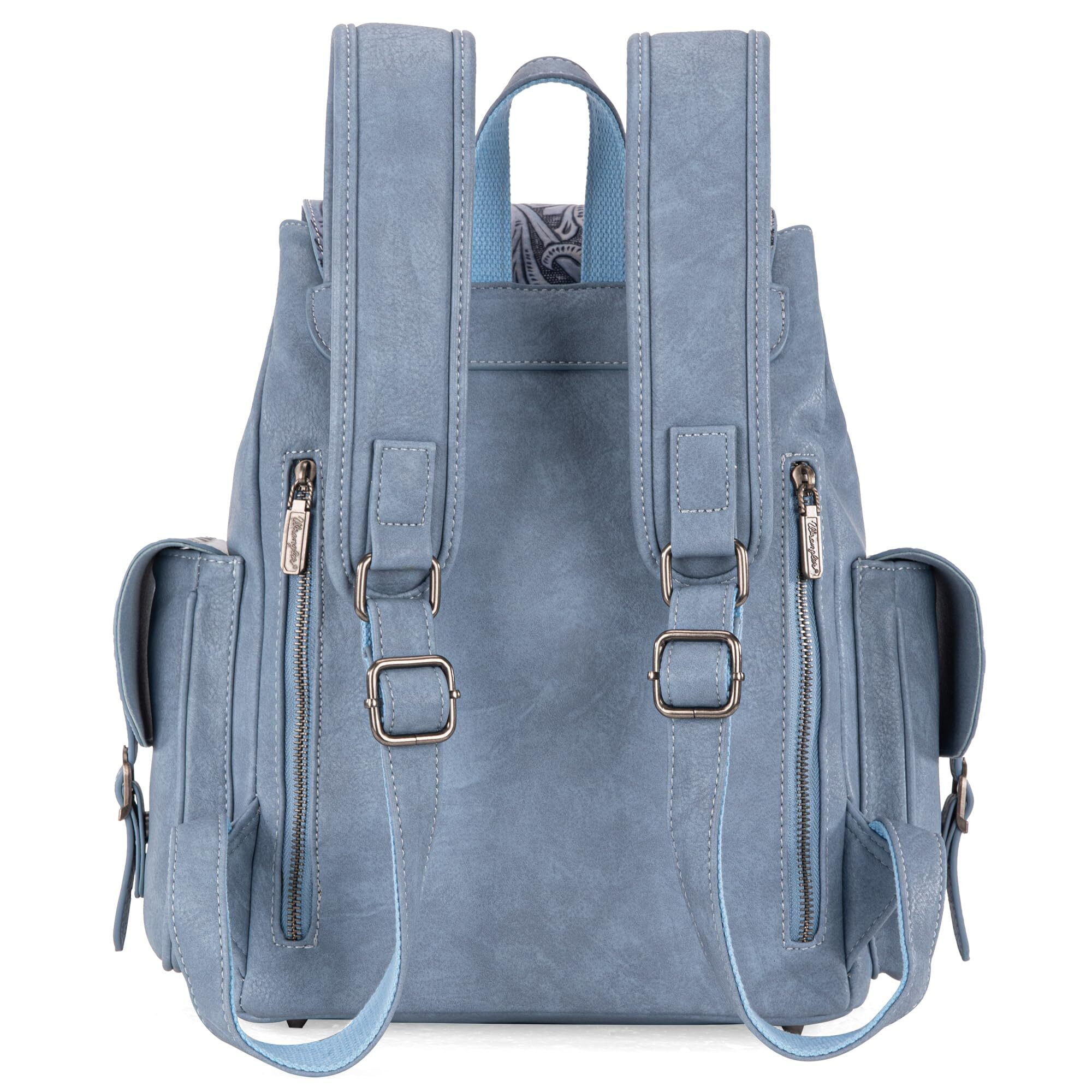 Wrangler Backpack Purse for Women Men Floral Tooled Designer Travel Bags, Jean