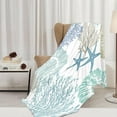 thumbnail image 4 of Fleece Throw Blanket Super Soft Warm Flannel Nautical Coastal Child Blankets for Couch, Sofa Bed, Cozy,Fuzzy and Lightweight,Ocean Coral Beach Blue Teal,40x50 Inches, 4 of 8