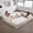 Beige, variant on YWEN Modular Sectional Sofa Bed with L-Shaped Chaise, Convertible Boneless Couch with 5 Pillows, Corduroy L Shaped Couch Sleeper Sofa with Pockets, Folding Floor Lounge Couches for Living Room