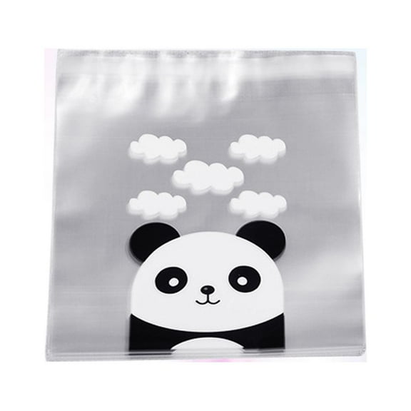 OATIPHO  Charming Panda Self-Adhesive Transparent Packaging Bags for Home Baked Goods 100Pcs