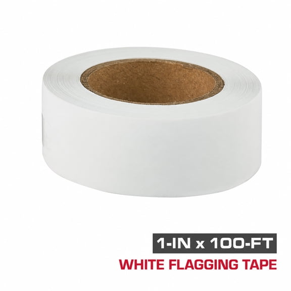 Hyper Tough Flagging Safety and Caution Tape, White, 1" x 100'