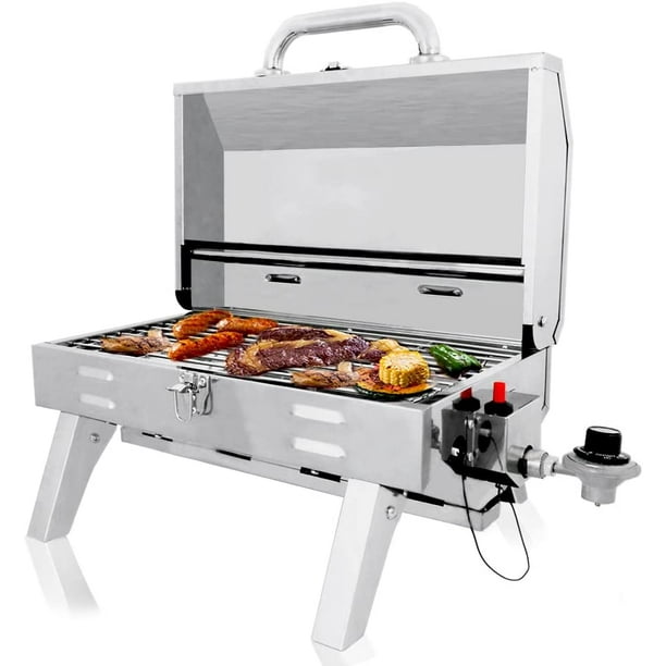 Minneer Tabletop Propane Grill, Stainless Steel Gas Grill 20,000 BTU