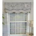 thumbnail image 2 of RLF Home French Tableau Classic Toile Stripe and Solid Fabric Gimp Trim Ivory Lining No Header Glory Valance 50" X 16" Gray, 2 of 4