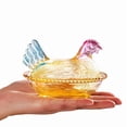 thumbnail image 2 of YingYouFu Vintage Glass Hen on Nest Dish with Lid - Large Pedestal Rooster Glass Candy Bowl, Colorful Crystal Candy Jar for Snacks, Dessert, Cookies | Home Kitchen Office Tabletop Decor, 2 of 8