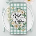 thumbnail image 5 of with God All Things are Possible Christian Kitchen Dish Towels Set of 2, Religious Cross Flower Easter Drying Hand Towels Baking Cooking Cloth, Spring Summer Plaid Farmhouse Home Decor 18 x 26, 5 of 6