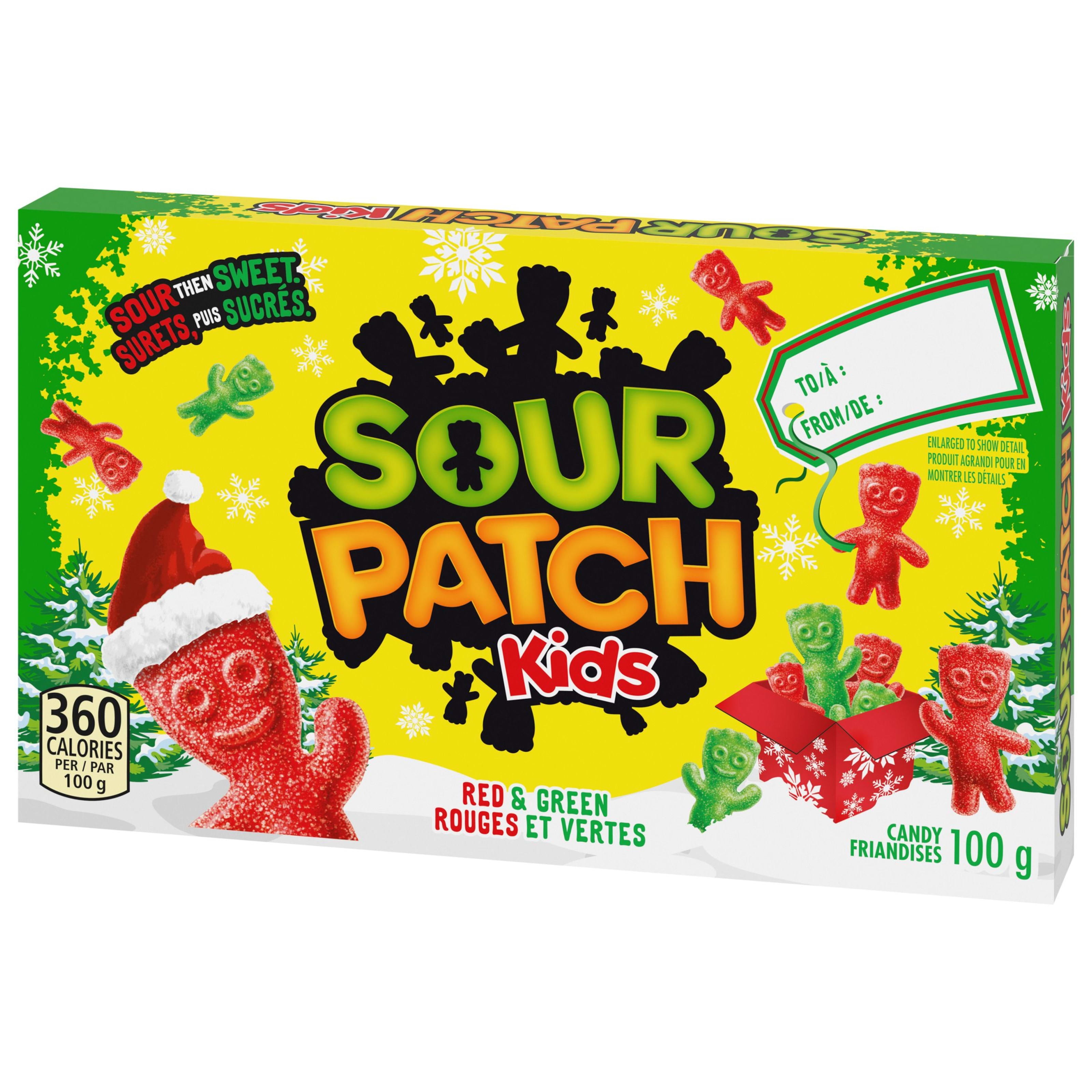 Sour Patch Kids, Red and Green, Sour Then Sweet Gummy Candy, Stocking Stuffer, 100 g