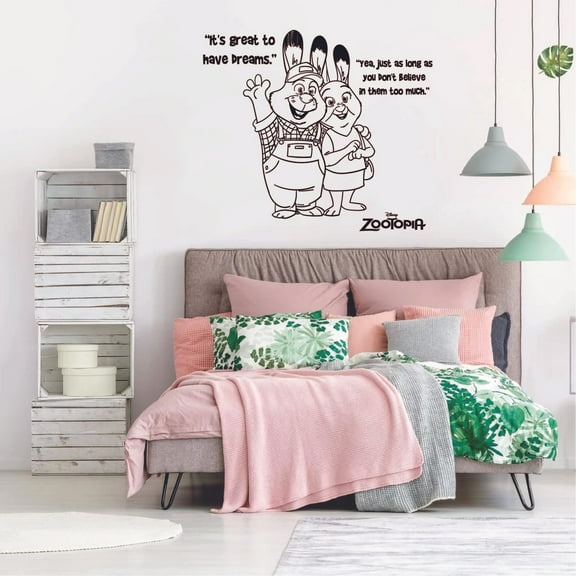 Great To Have Dreams Quote Zootopia Cartoon Quotes Wall Sticker Art Decal for Girls Boys Room Bedroom Nursery Kindergarten House Fun Home Decors Stickers Wall Art Vinyl Decoration Size (30x30 inch)