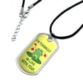 thumbnail image 2 of I'm Toadally Totally in Love With You Frog Valentine Funny Humor Military Dog Tag Pendant Necklace with Cord, 2 of 5