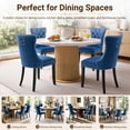 thumbnail image 5 of PAPROOS Upholstered Dining Chairs Set of 2, Velvet Dining Chairs with Button-Tufted Back, Back Ring and Nailhead Trim, Modern Farmhouse Kitchen Chairs with Solid Wood Legs, Blue, 5 of 11