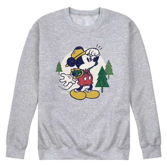 Disney - Mickey & Friends - Mickey Mouse - Hiking & Camping - Possible Wrong Turn - Men's Crew Neck Fleece Pullover